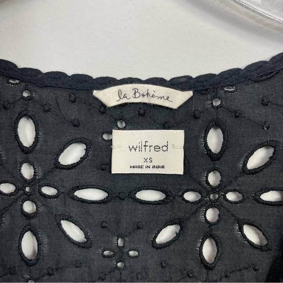 ARITZIA Wilfred La Boheme Misha Dress Babydoll Eyelet Swim Coverup Black XS - Picture 6 of 12